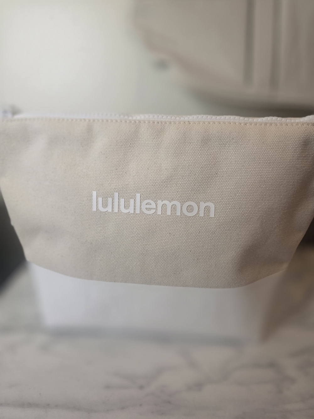 lululemon athletica Beige Canvas Zip Pouch